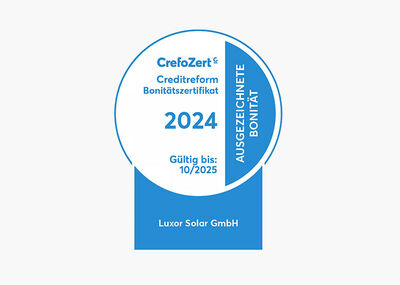 Credireform bestätigt exzellente Bonität der Luxor Solar GmbH