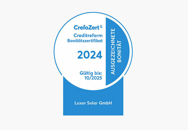 Creditreform Confirms Luxor Solar GmbH's Outstanding Creditworthiness