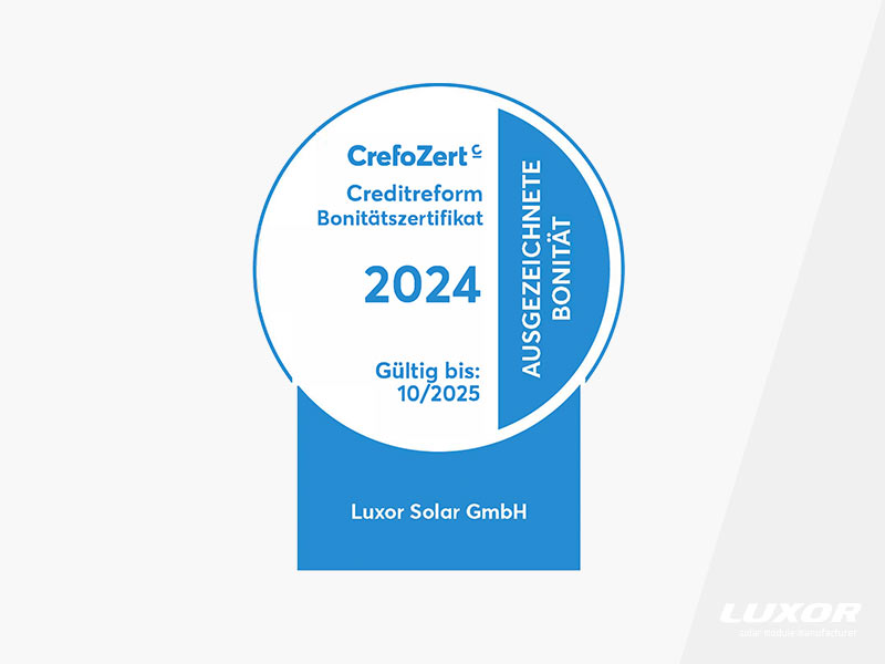 Creditreform Confirms Luxor Solar GmbH's Outstanding Creditworthiness